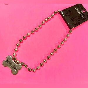 Dolls Kill Silver Dog Collar Necklace
